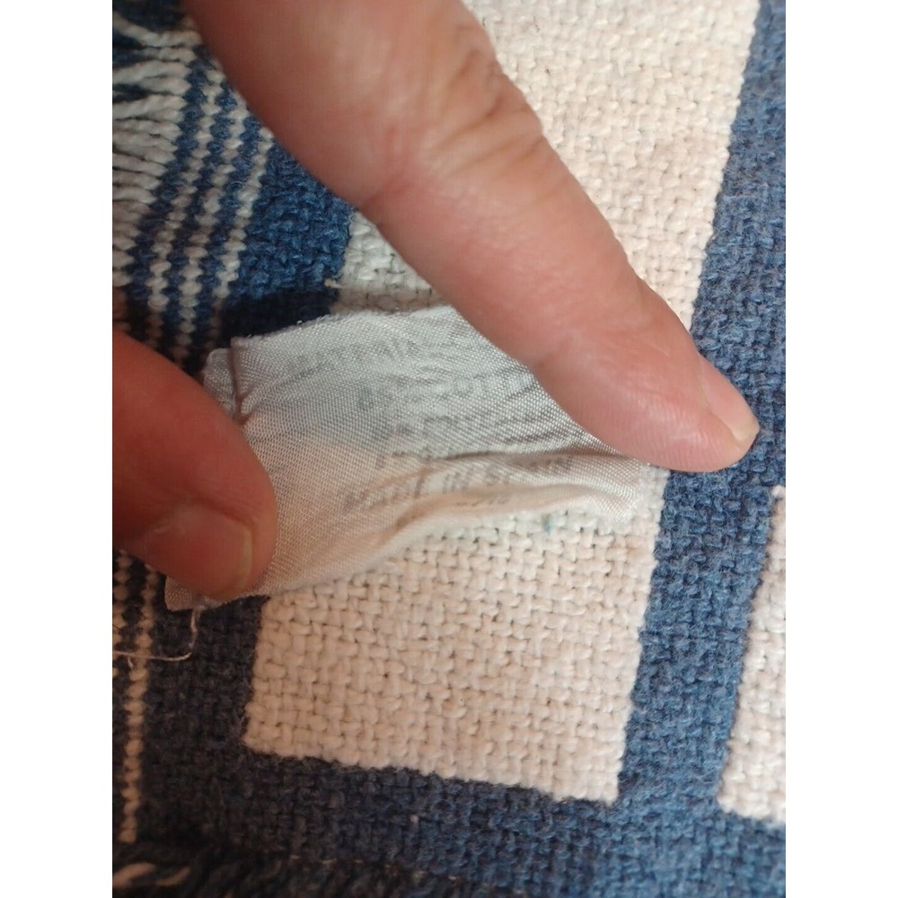 Blue & Cream Reversible Blanket/Throw Made In Spain Hearts & Snails - Picture 9 of 16